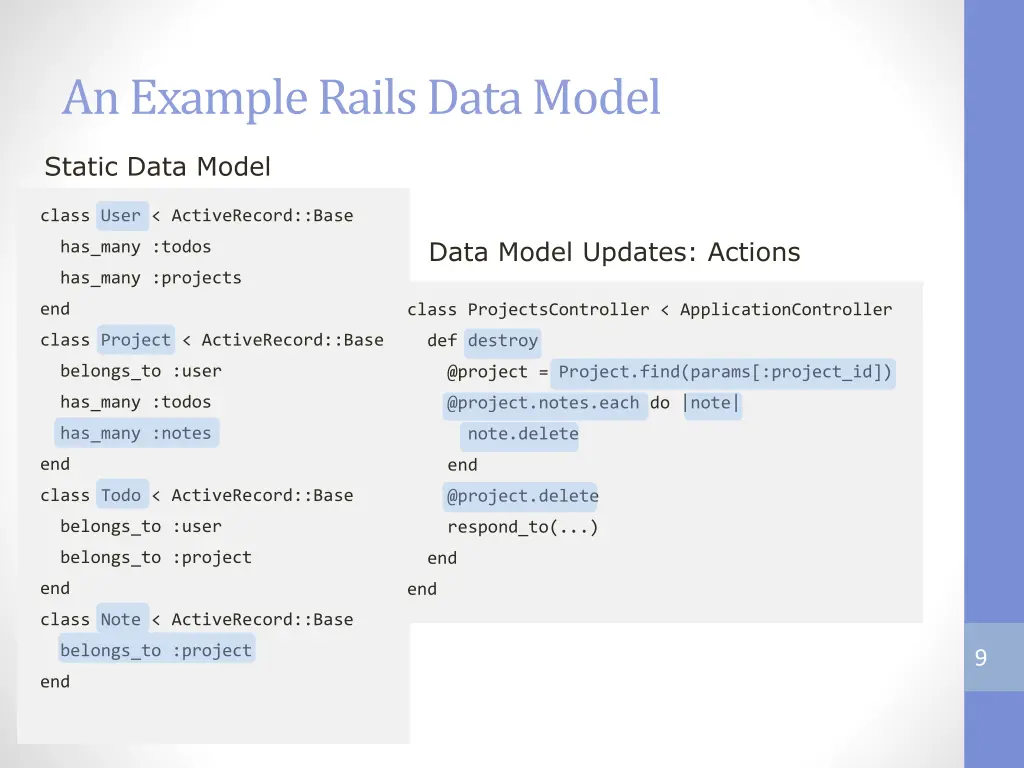 an example rails data model