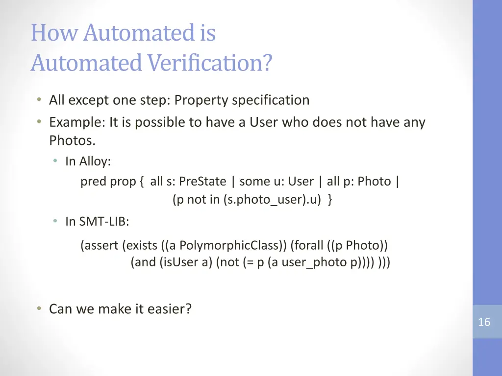 how automated is automated verification