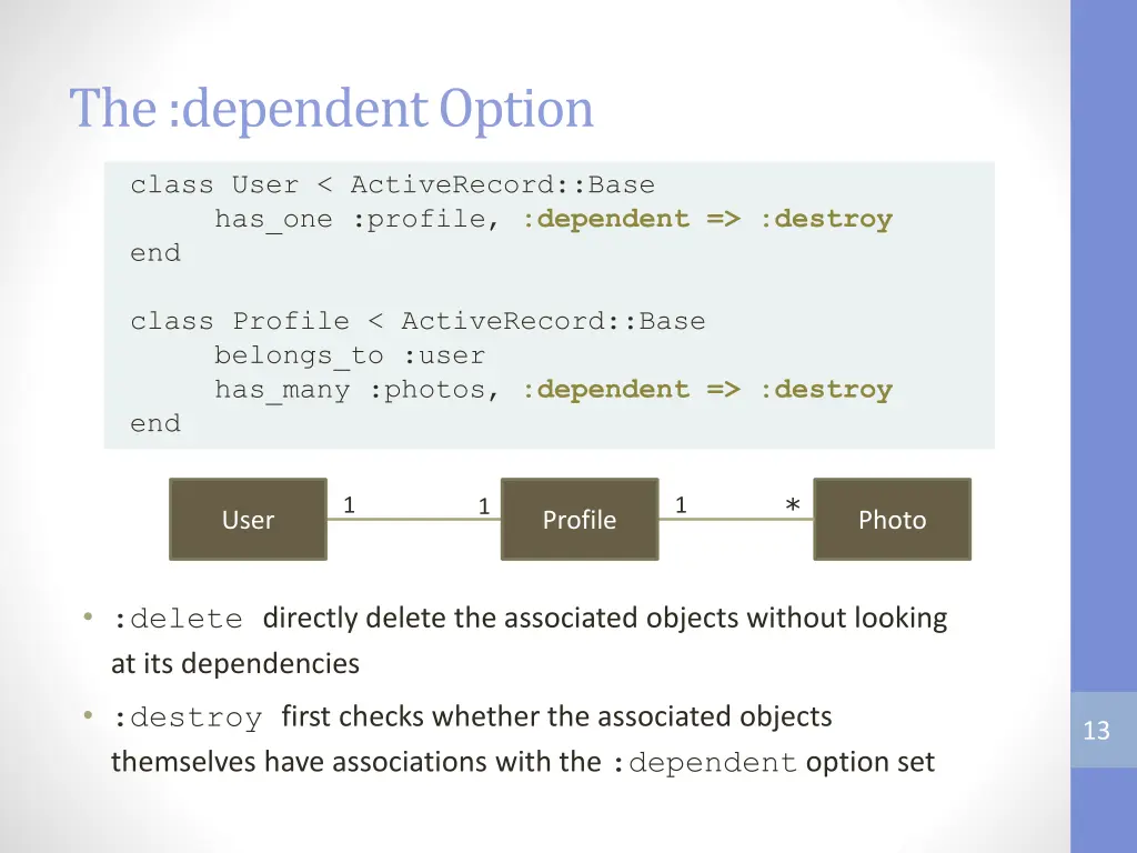 the dependent option