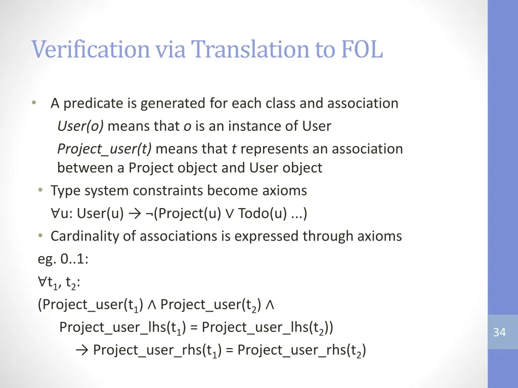 verification via translation to fol