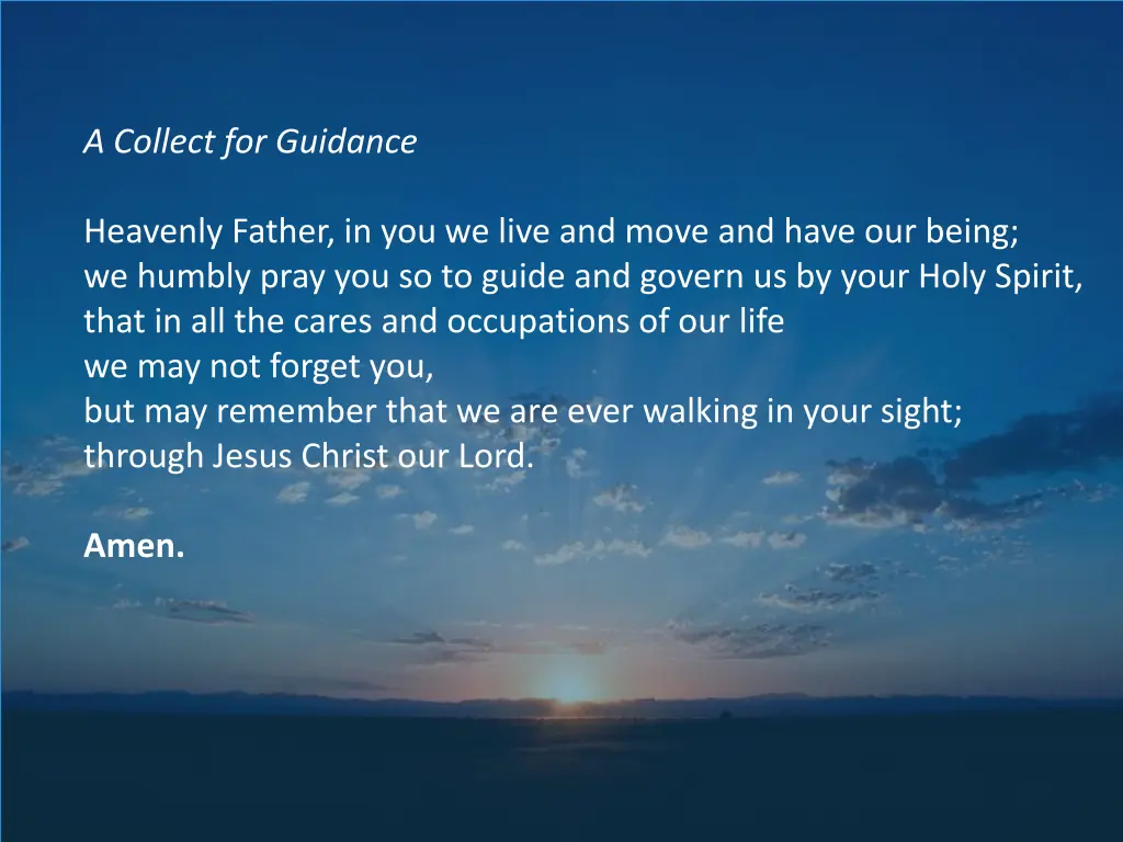 a collect for guidance