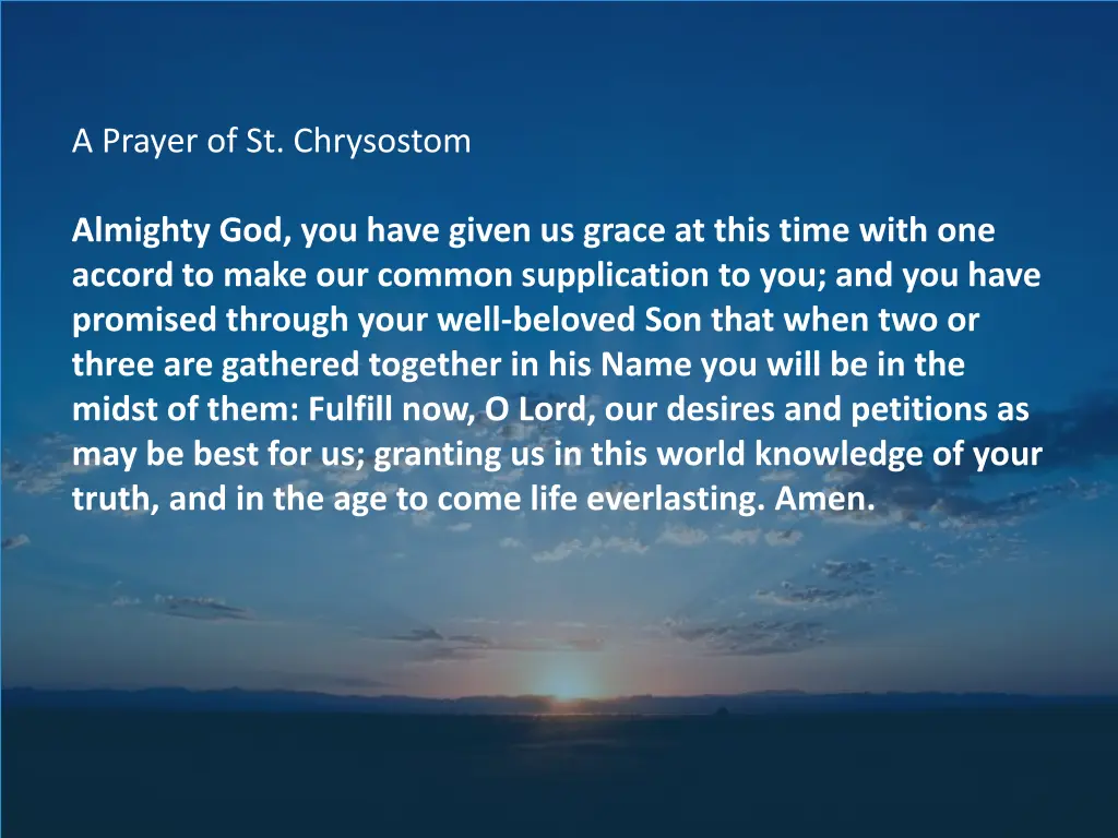 a prayer of st chrysostom