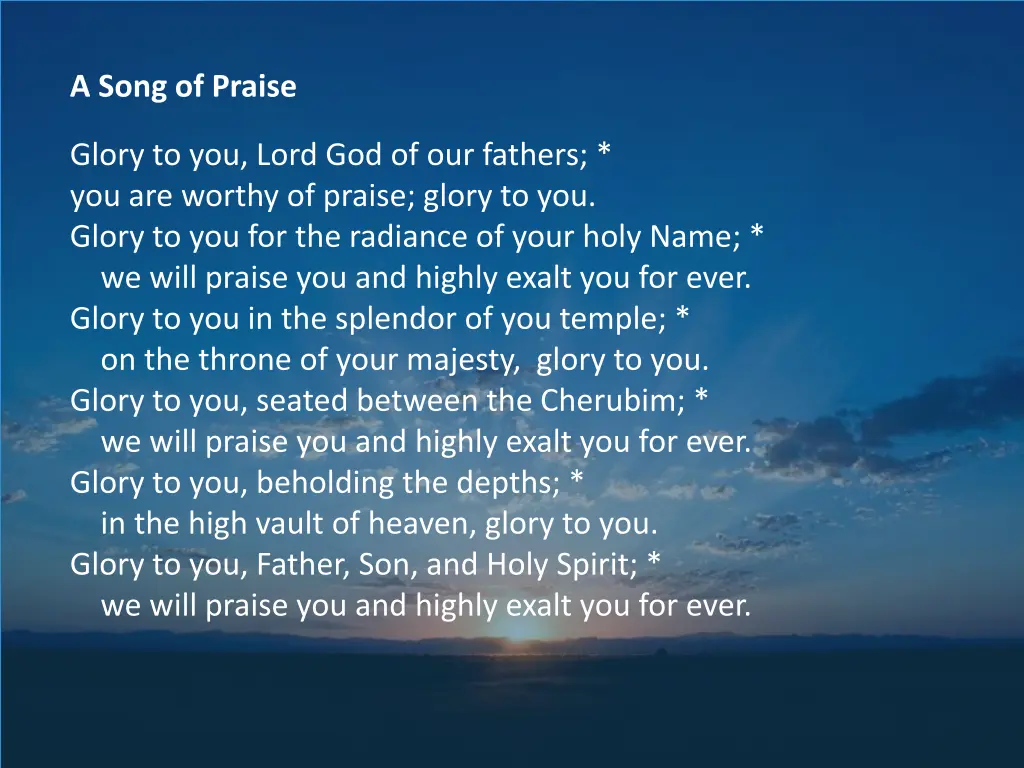a song of praise