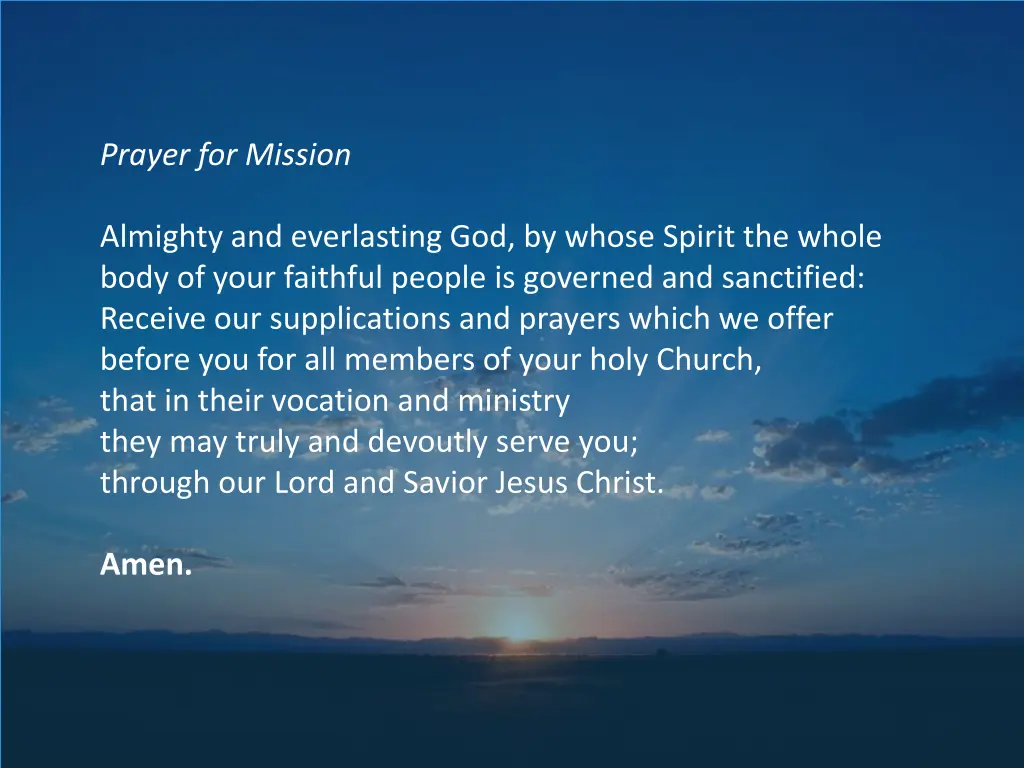 prayer for mission