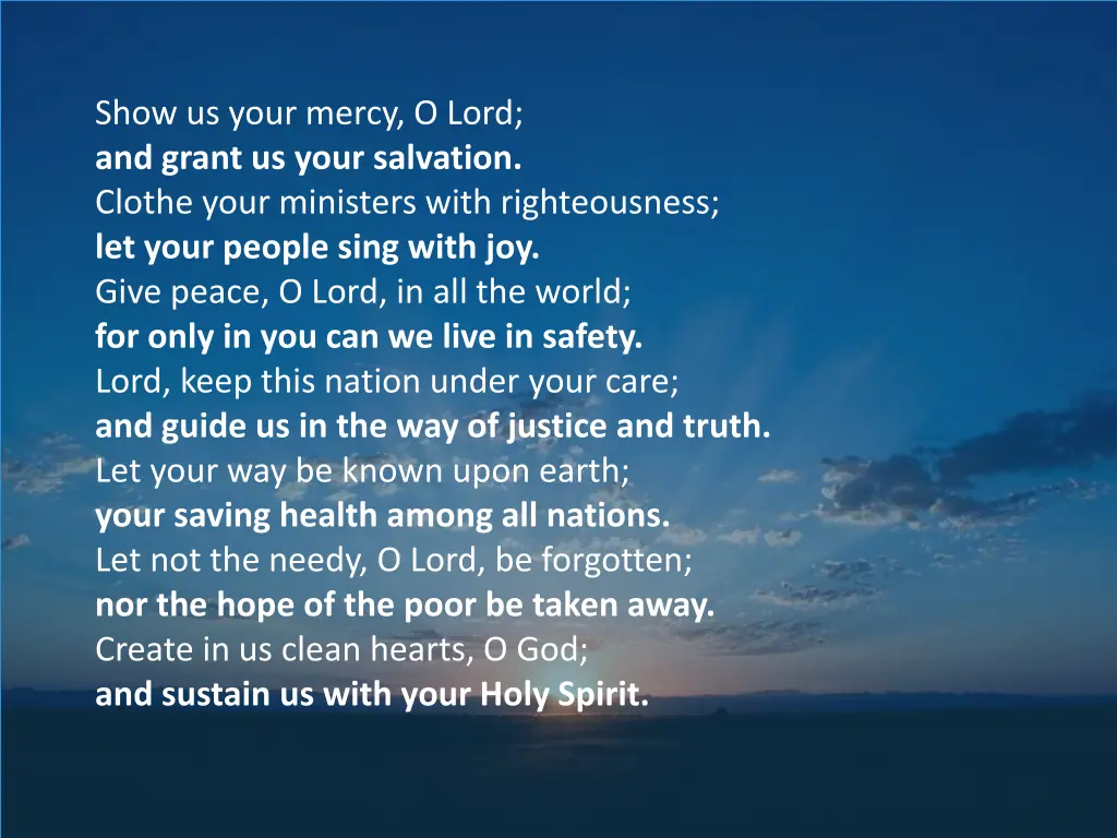 show us your mercy o lord and grant us your
