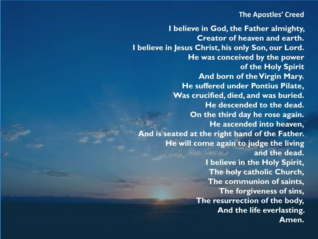the apostles creed