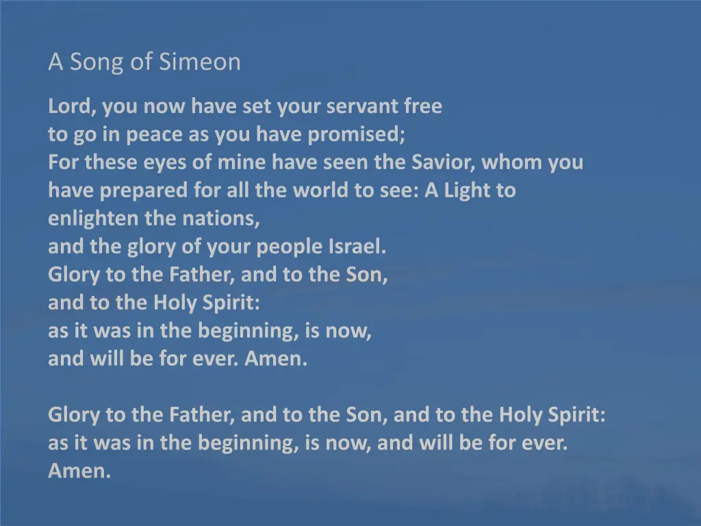 a song of simeon