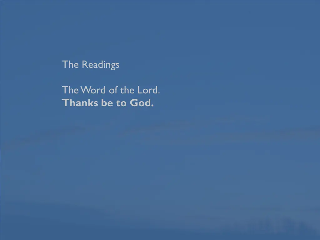 the readings