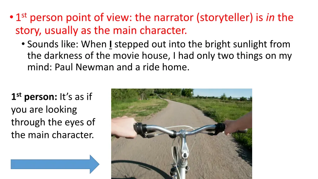 1 st person point of view the narrator