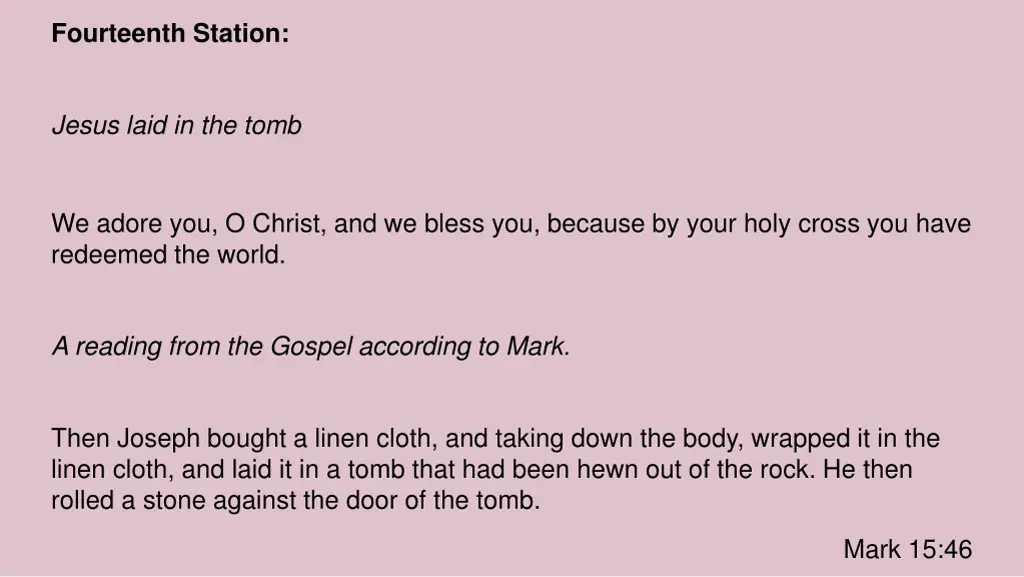 fourteenth station