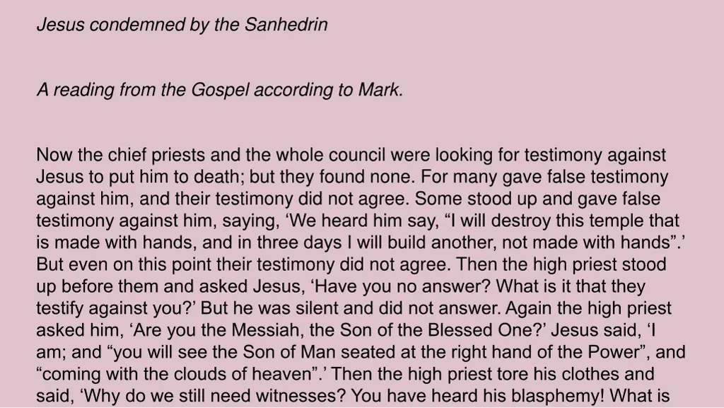jesus condemned by the sanhedrin