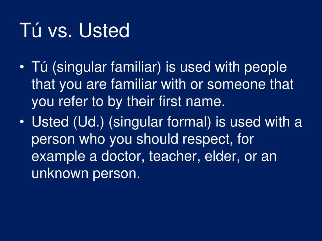 t vs usted 1