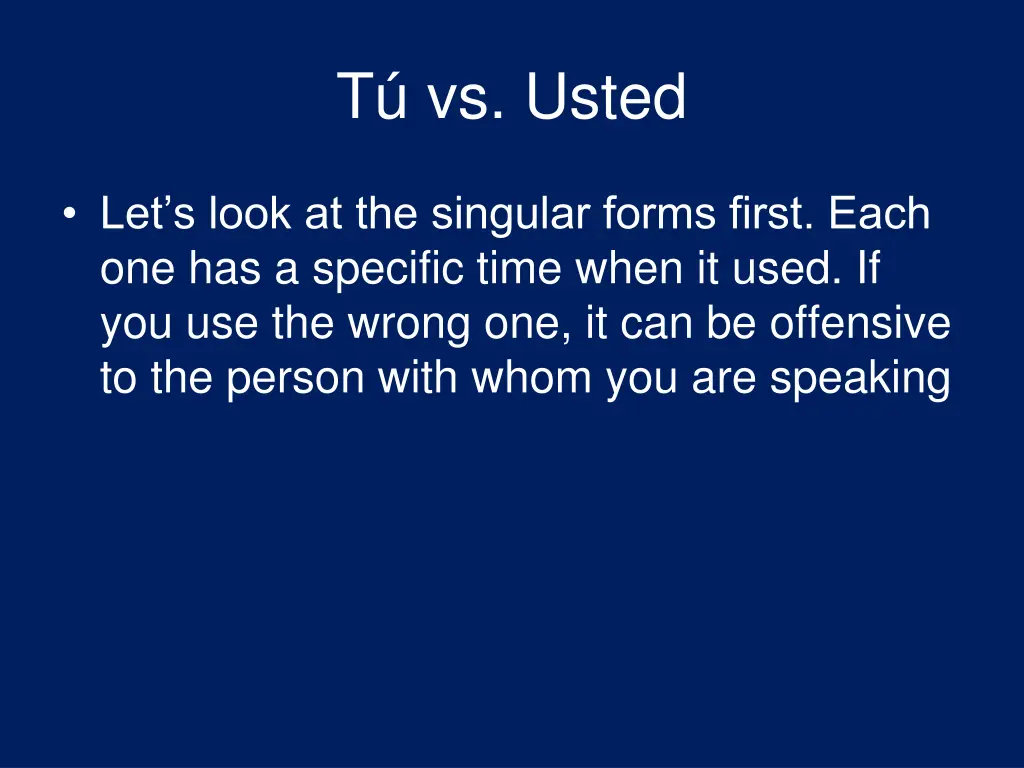 t vs usted