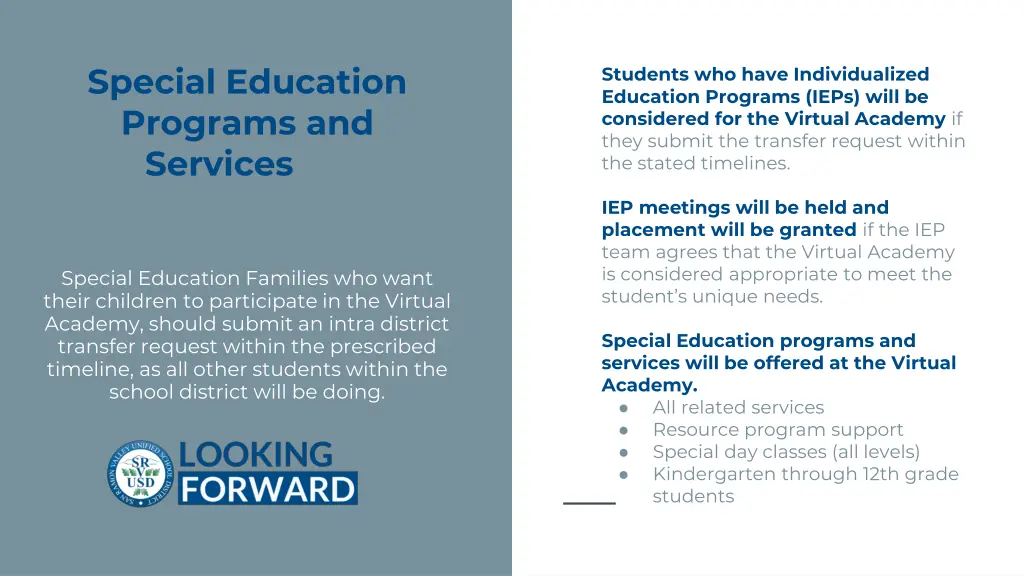 special education programs and services