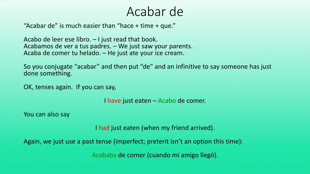 acabar de