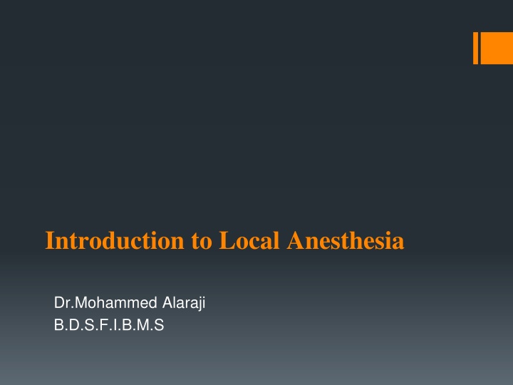 introduction to local anesthesia