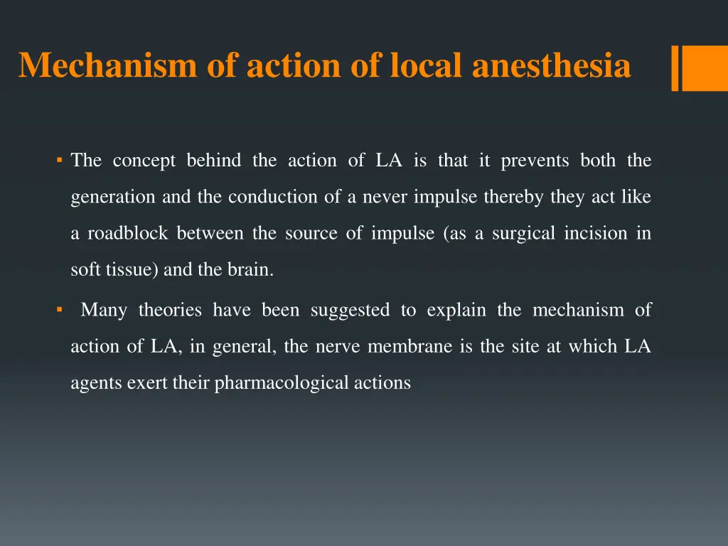mechanism of action of local anesthesia