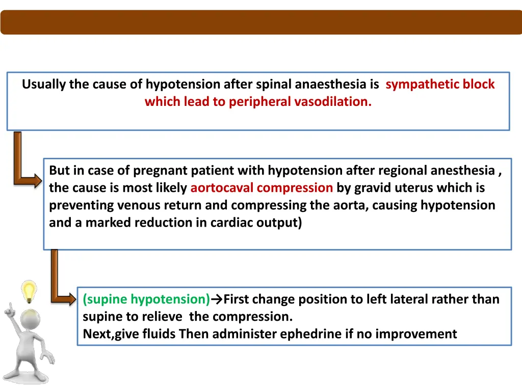 usually the cause of hypotension after spinal
