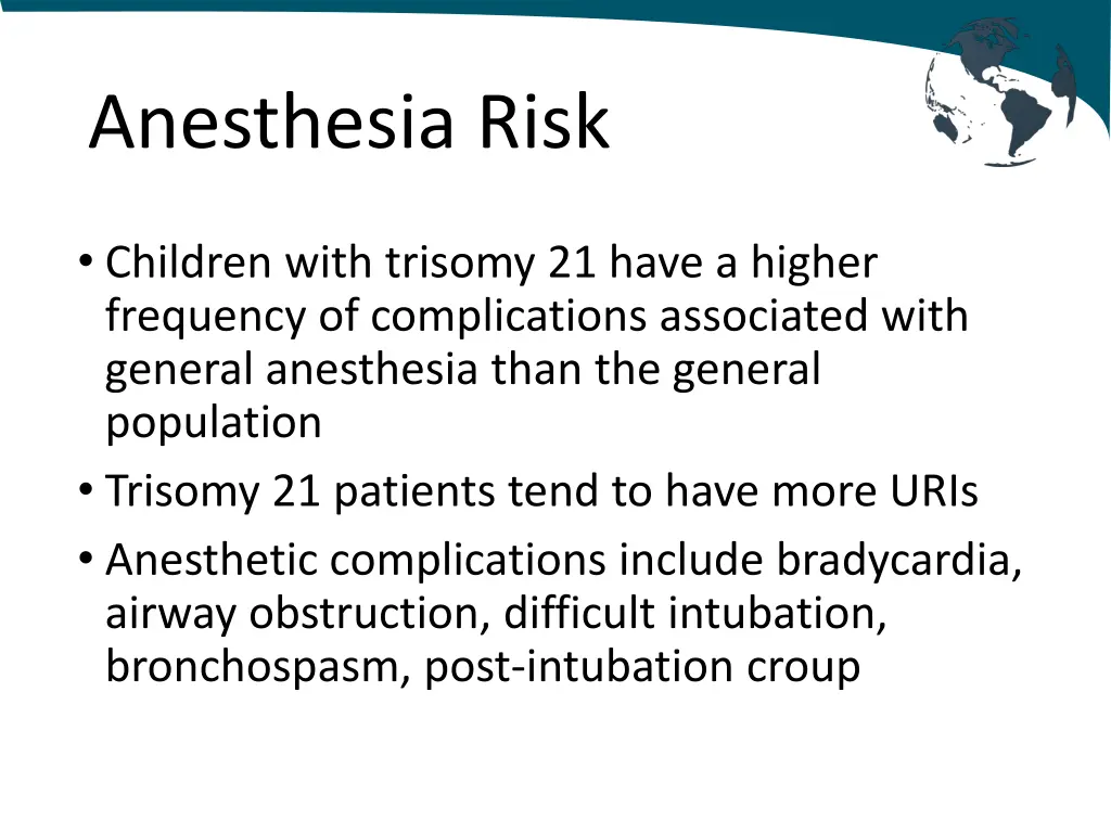 anesthesia risk