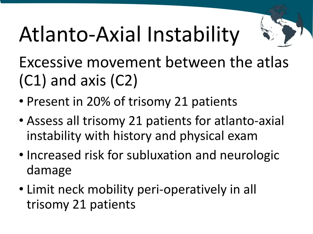 atlanto axial instability excessive movement