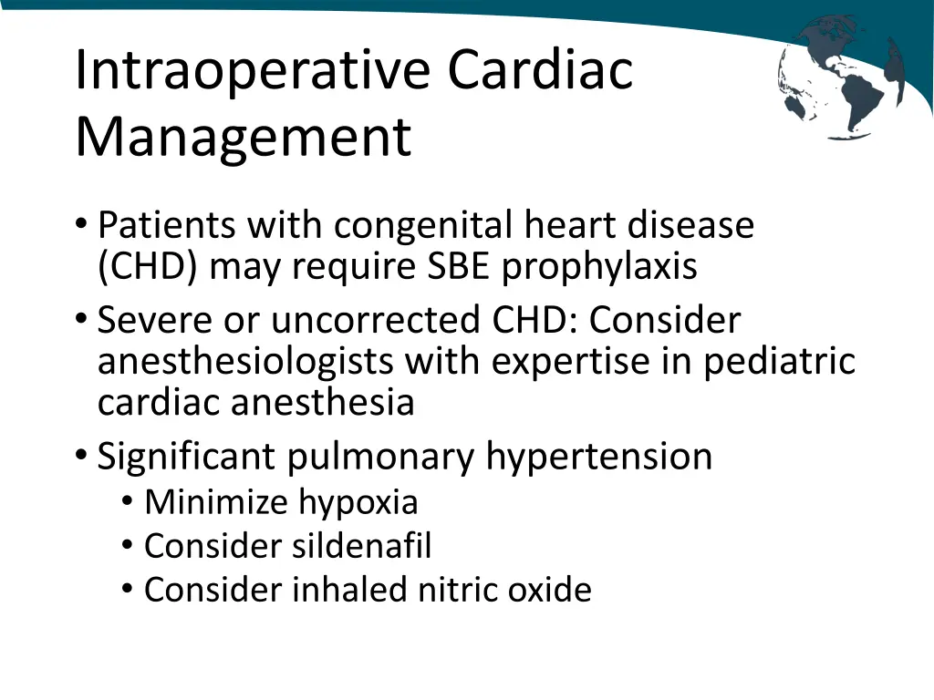 intraoperative cardiac management