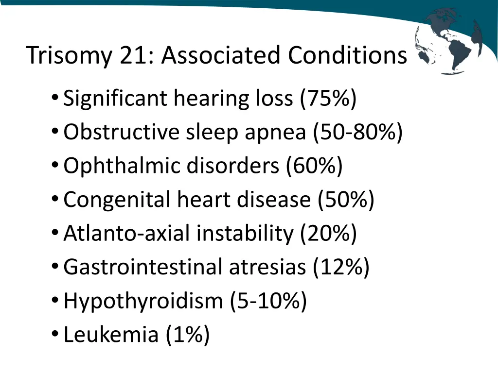 trisomy 21 associated conditions