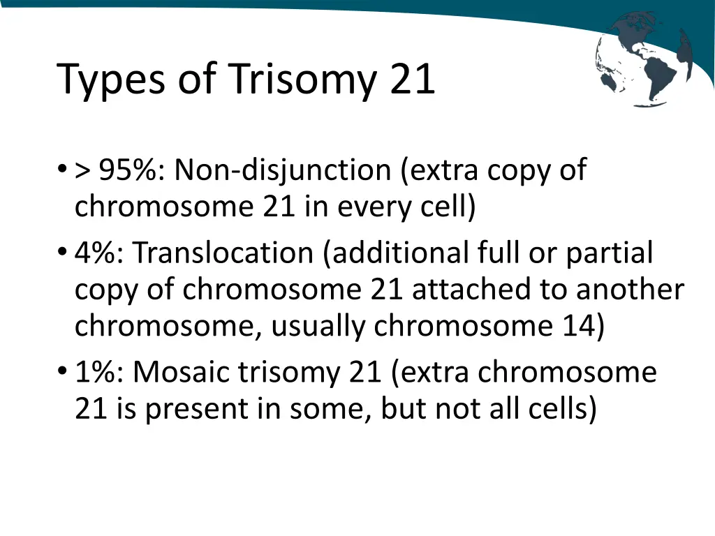 types of trisomy 21