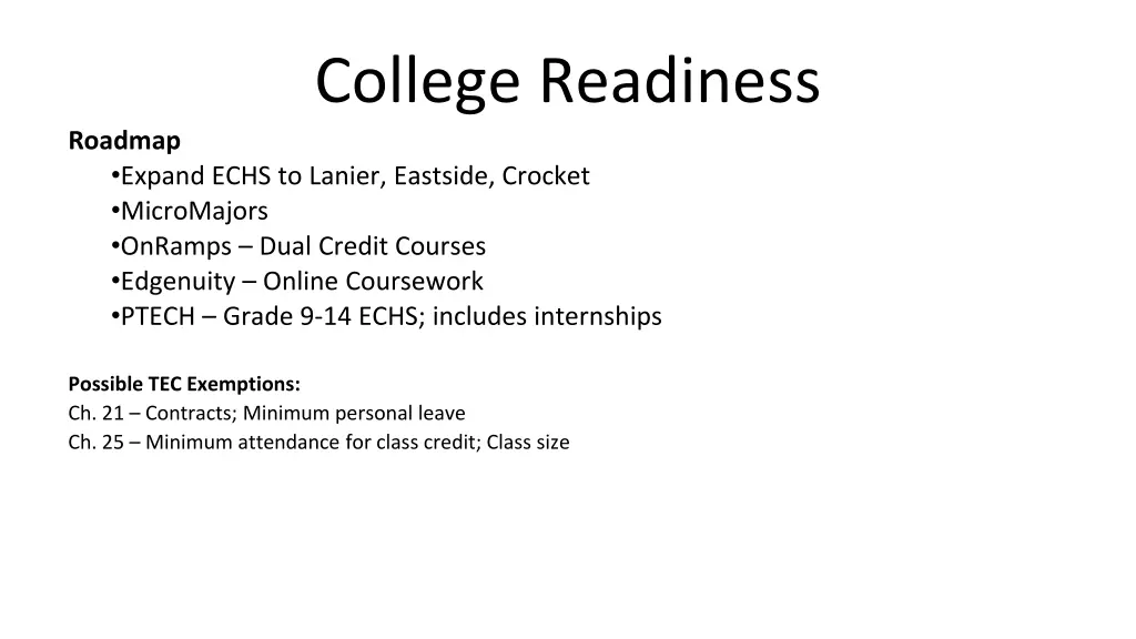 college readiness
