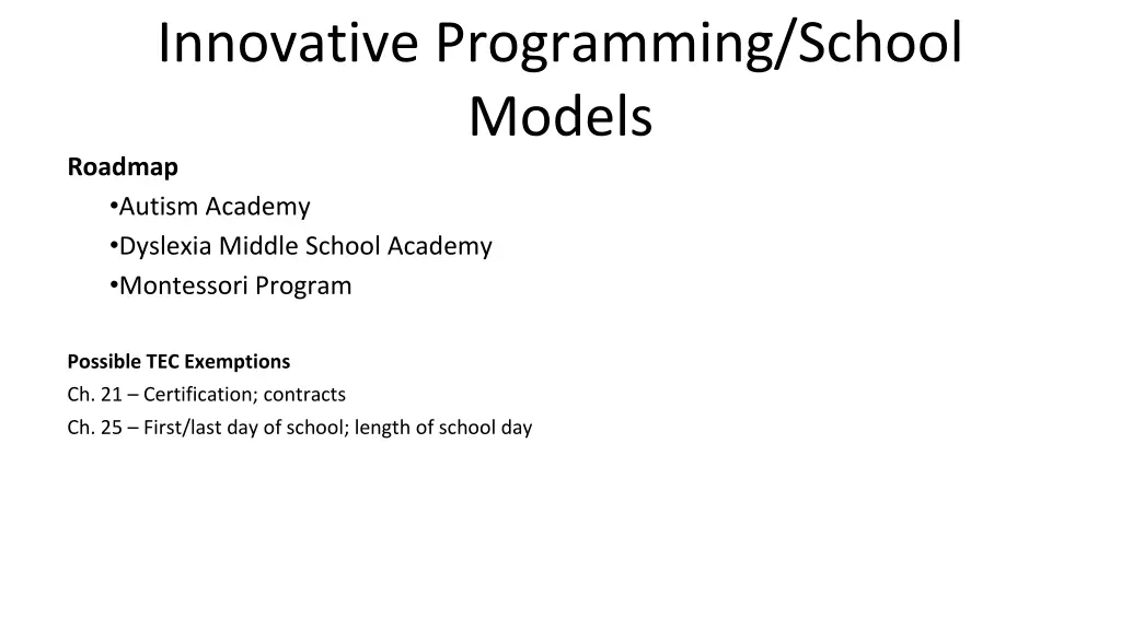 innovative programming school models roadmap