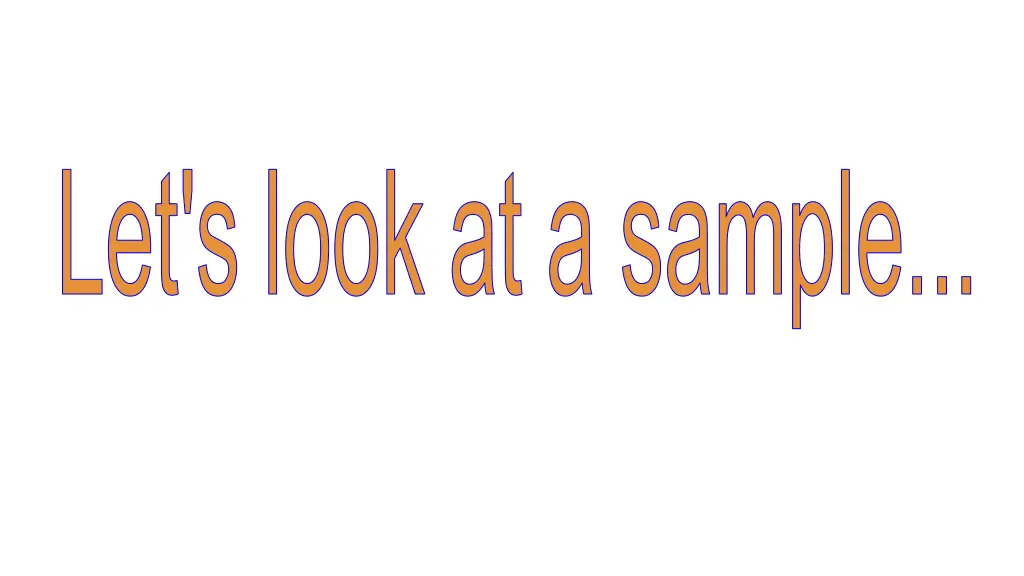 let s look at a sample