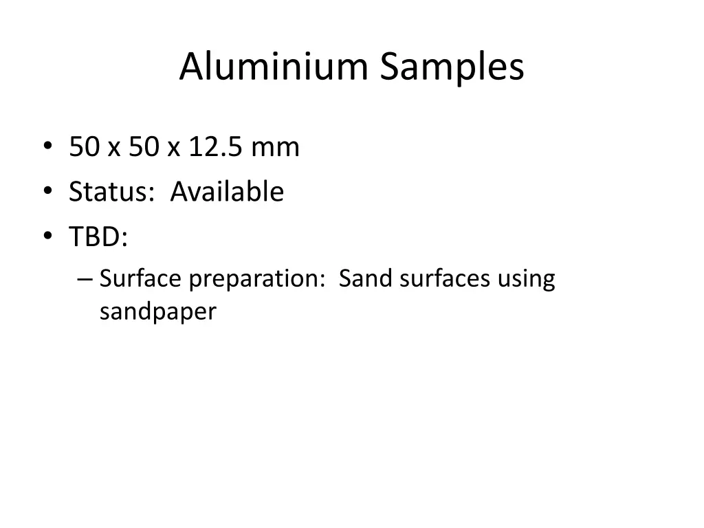 aluminium samples