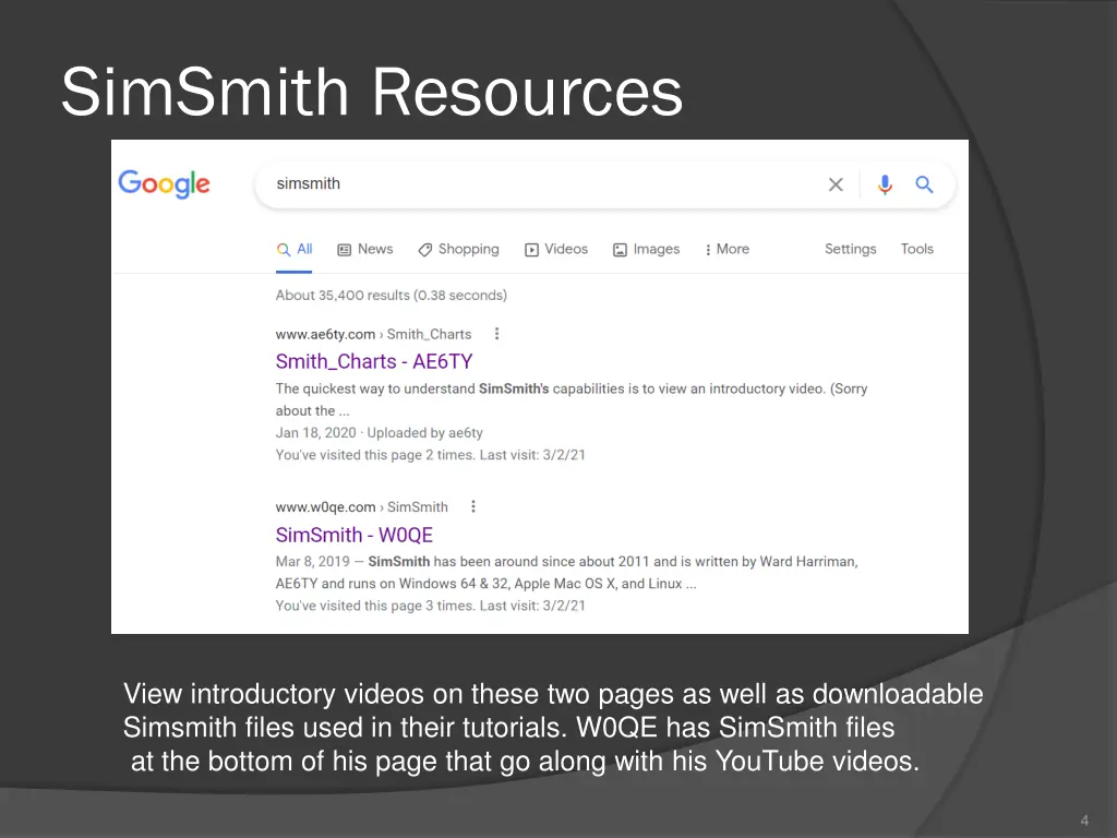 simsmith resources
