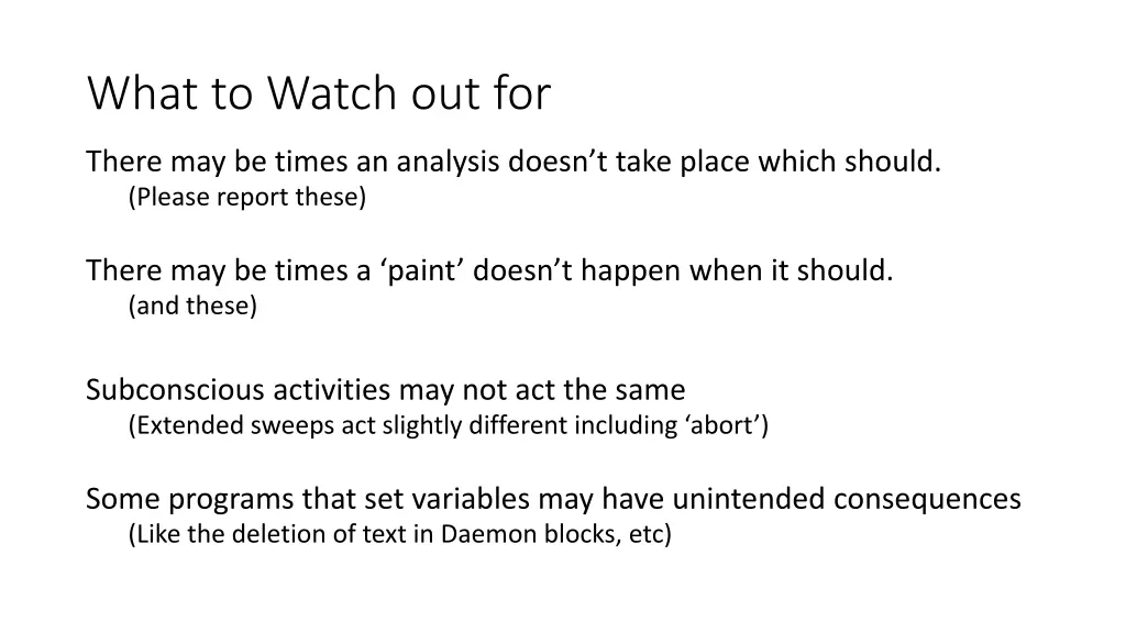 what to watch out for