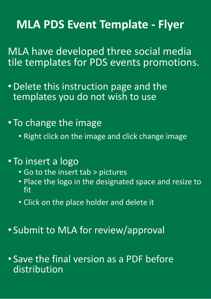 mla pds event template flyer