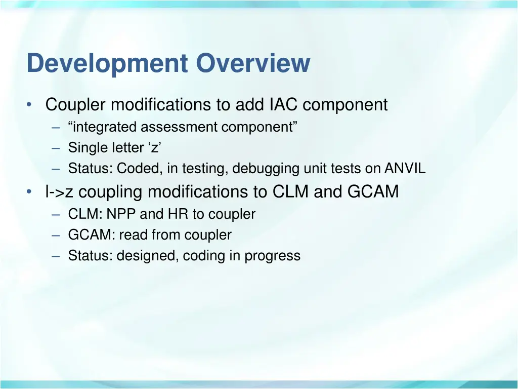 development overview