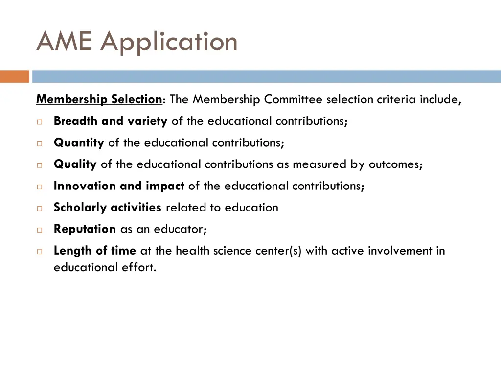 ame application 3