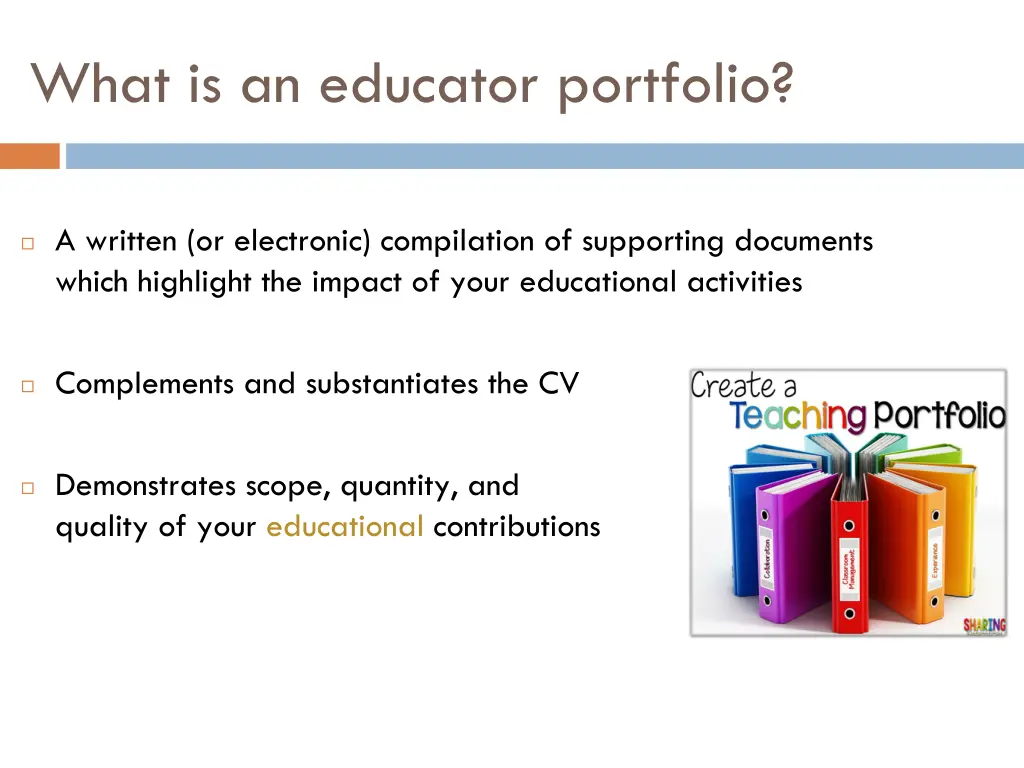 what is an educator portfolio
