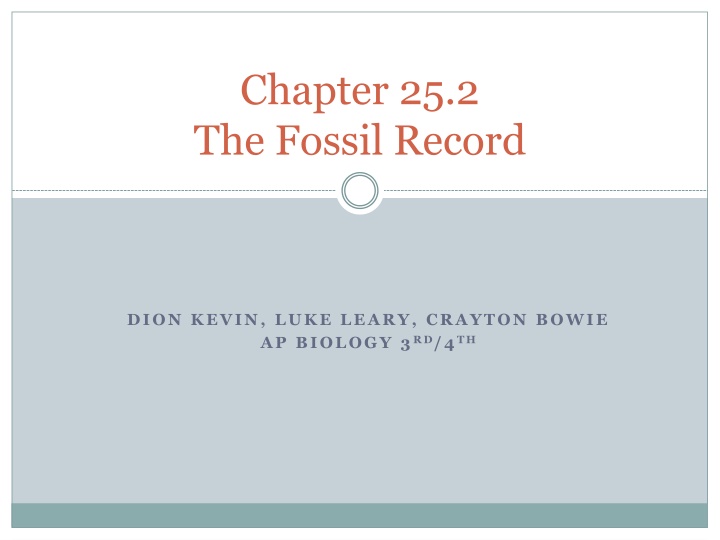 chapter 25 2 the fossil record