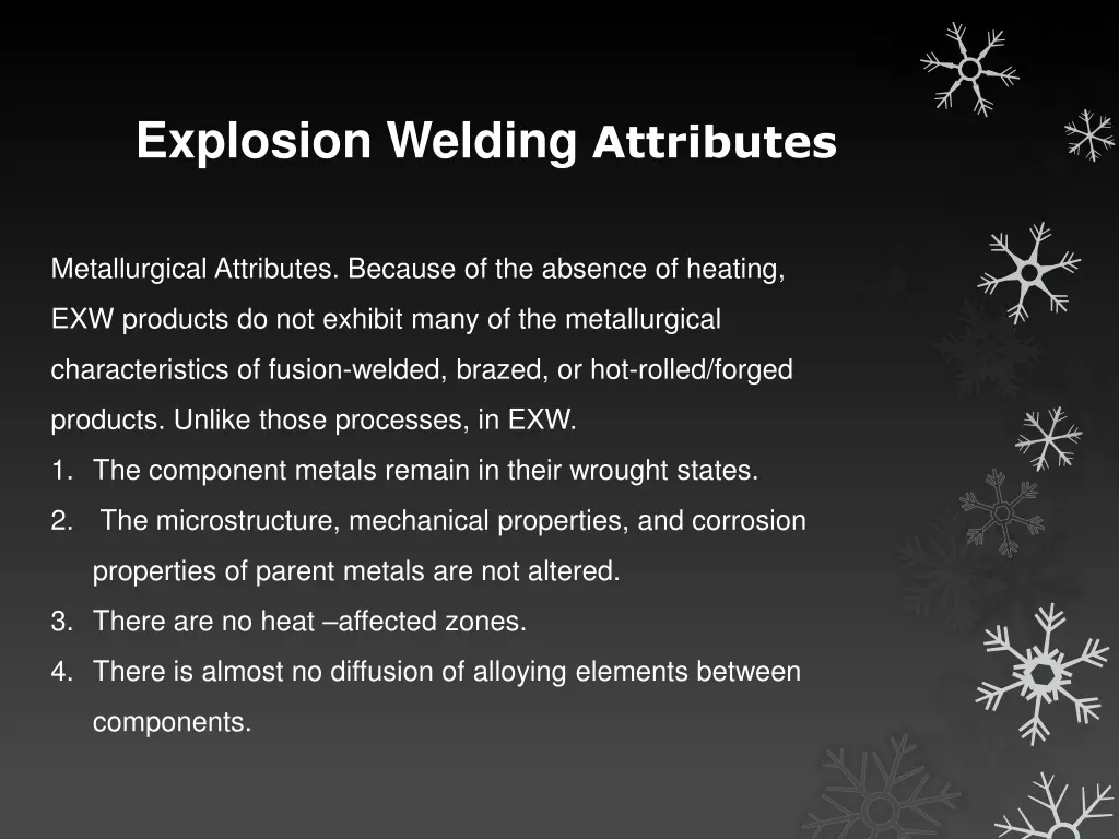 explosion welding attributes