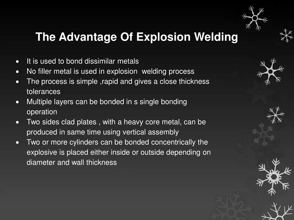 the advantage of explosion welding