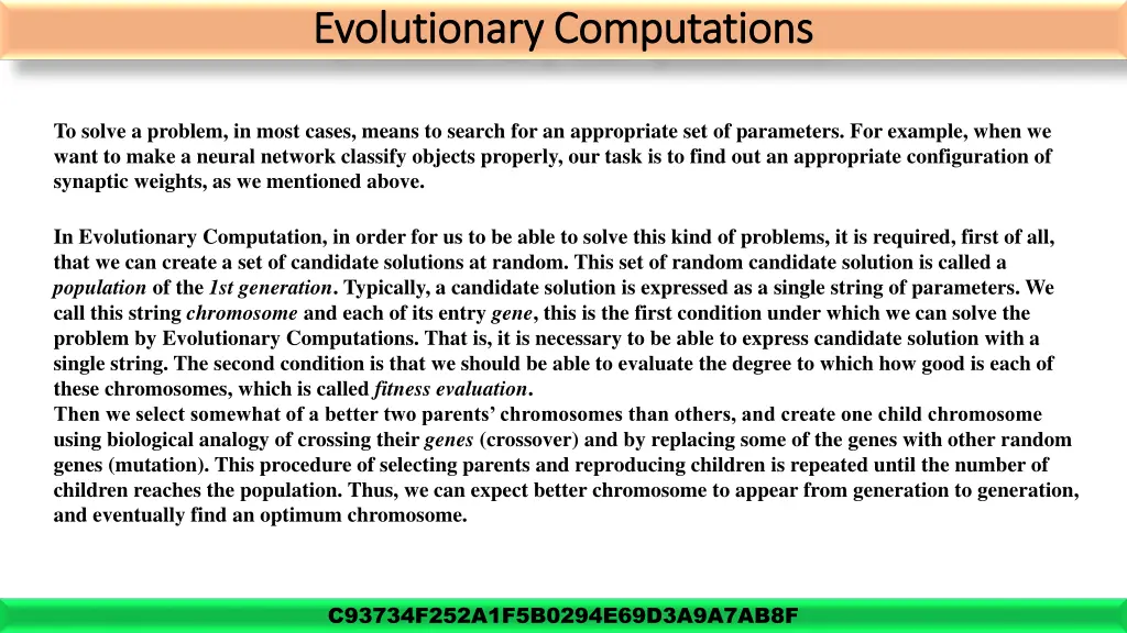 evolutionary computations evolutionary