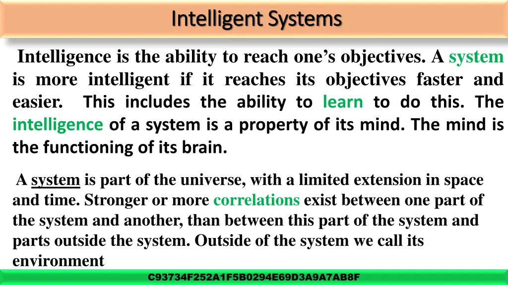 intelligent systems intelligent systems