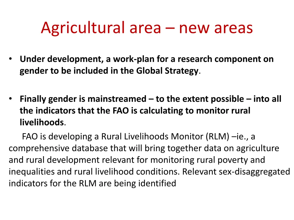 agricultural area new areas