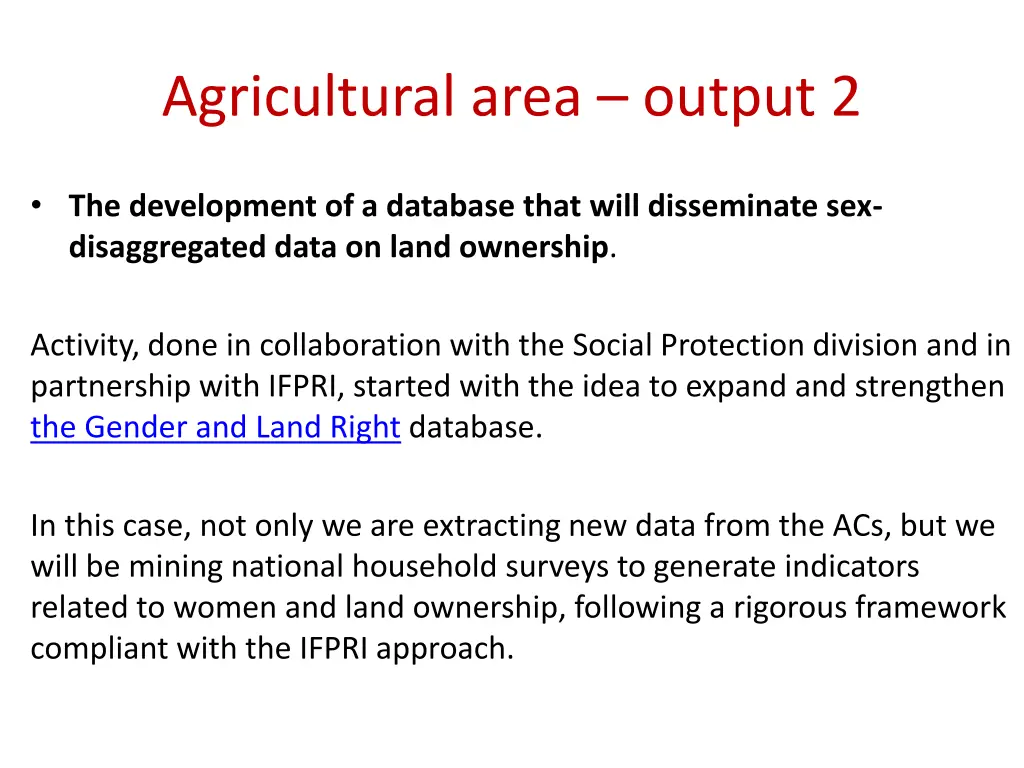 agricultural area output 2