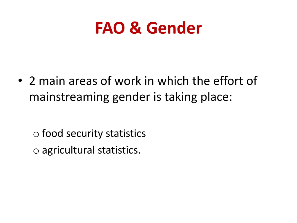 fao gender