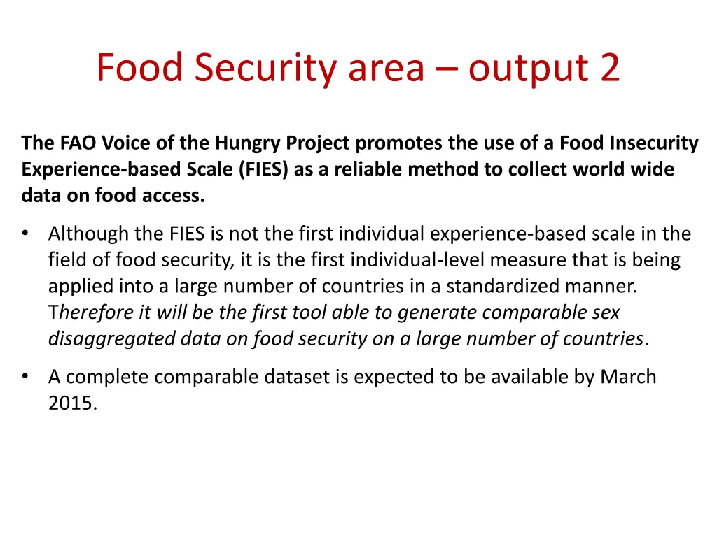 food security area output 2