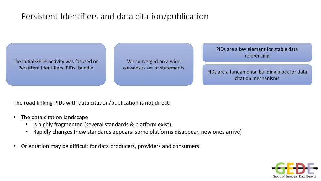 persistent identifiers and data citation
