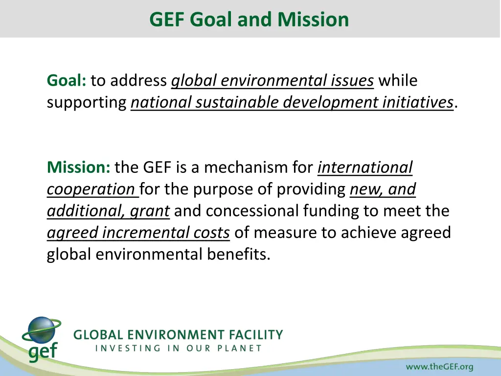 gef goal and mission