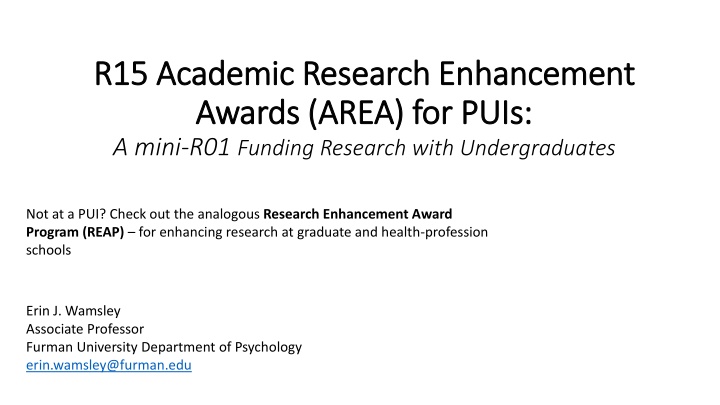r15 academic research enhancement r15 academic
