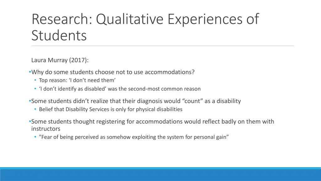 research qualitative experiences of students